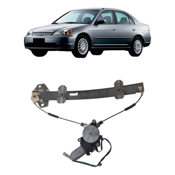 Máquina Vidro Traseira Direita Civic 2001 2005