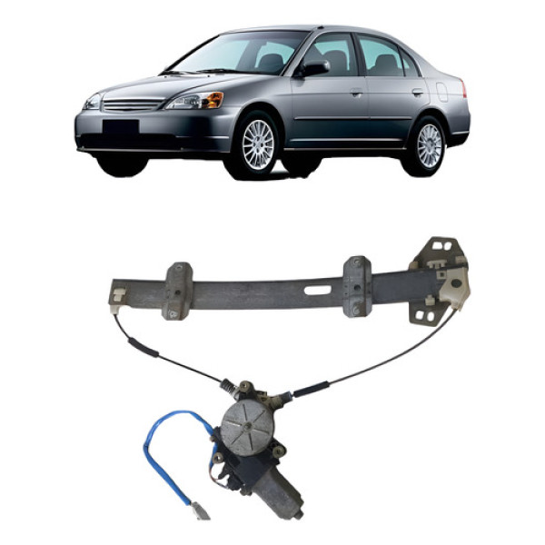 Maquina Vidro Traseira Esquerda Civic 2001 2005