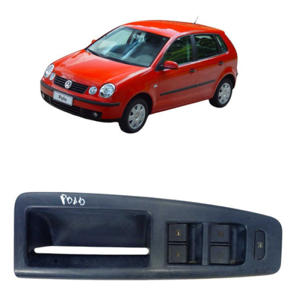 Moldura Botão Vidro Eletrico Puxador Esquerdo Polo 2003 2012